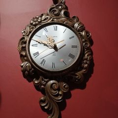 Large Smiths Circa 1950 Antique Battery Operated Wall Clock
