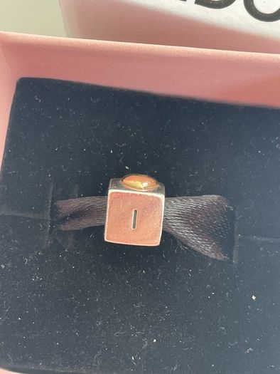 Pandora Two Tone Love Cube Charm with 14k Gold Heart