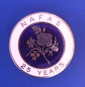 NAFAS - National Association of Flower Arrangement Societies 25th anniversary commemorative badge (1984)
