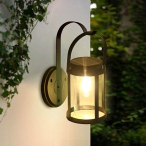 Solar Outdoor Security Wall Lanterns , Modern Garden Wall Light Lantern, Solar Powered Security Lights Outdoor Waterproof LED Hanging Solar Lamp for Pathway, Yard, Patio