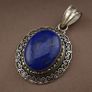 Beautiful Handmade Desgin 925 Silver & Lapis Lazuli Pendant Image 6