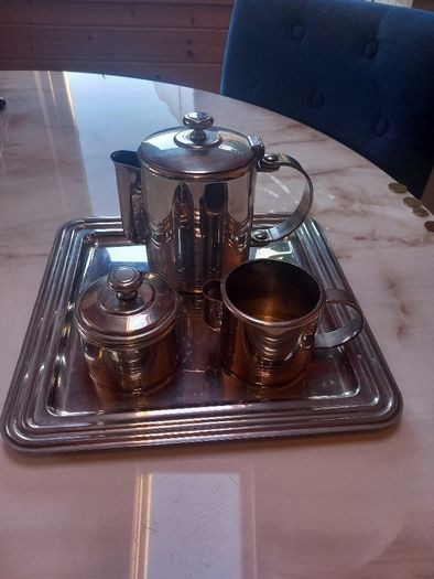 Art Deco tea set in style of designer Luc Lanel, lovely condition, D18 post 8e