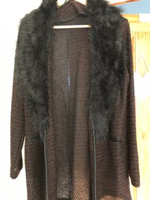 New look cardigan with fur collar