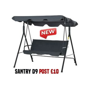 3 Seater Garden Swing Chair Seat with Canopy Grey