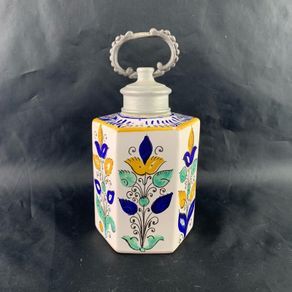 Vintage Haban Style Art Pottery Hand Painted Medicinal Jar