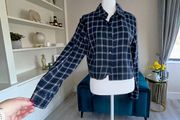 Girls Long Sleeved Blue Checkered Shirt from Primark