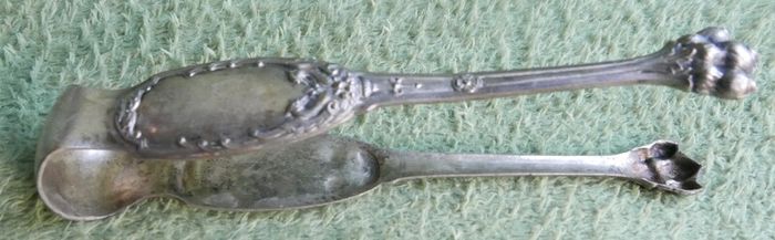 Vintage Sugar Tongs, Sterling Silver  Ornate French Ice Tongs, Antique Sugar Pincers, Tea Serving Tool, Bar Tool - 41g
