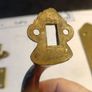 Antique Thumb Brass Lock with Door Furniture Image 6