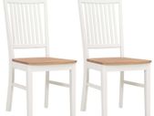 Dining Chairs 2 pcs White Solid Oak Wood