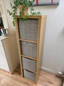Ikea kallax with 4 inserts / boxes - ready for collection (storage)