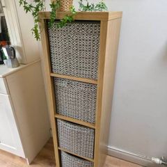 Ikea kallax with 4 inserts / boxes - ready for collection (storage)