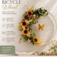 60cm white handpainted bicycle wheel
