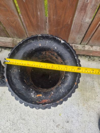 2 Old Cast iron urn flower pots