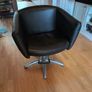 X-Salon Swivel chair. Black Leather. Image 5