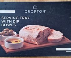 Crofton Acacia Serving Tray with Dip Bowls
