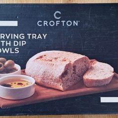 Crofton Acacia Serving Tray with Dip Bowls