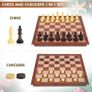 NEW SALE | Chess Set and Draughts Board Games 2 in 1 | Magnetic Chess Checkers Board Toys | Travel Folding Board and Chess Piece for Kids and Adult (25x25cm) Image 5