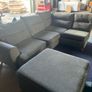 grey corner sofa with matching footstool Image 2