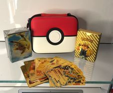 Pokemon cards with Pokeball case