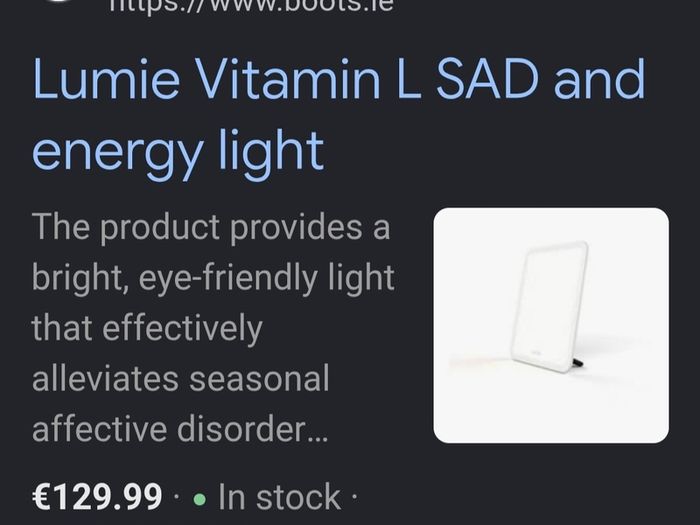 Lumie Vitamin L SAD  Therapy Lamp