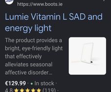 Lumie Vitamin L SAD  Therapy Lamp