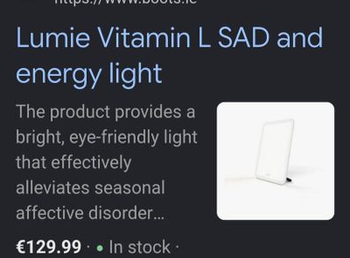 Lumie Vitamin L SAD  Therapy Lamp