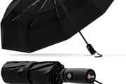 Windproof Travel Umbrellas for Rain - Easy Auto Open Close, Durable &amp; Compact Umbrella, Strong Fiberglass Frame, Waterproof Canopy - Backpack, Purse, Portable Umbrella for Travel