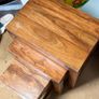 Solid Indian Sheeham Wood Nest of 3 Tables Image 4