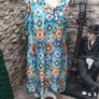 vintage 1960s satin print tunic dress with original belt size M Image 2