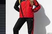 Vintage Diadora Italy Track Jacket Red Black Windbreaker Y2K Size S