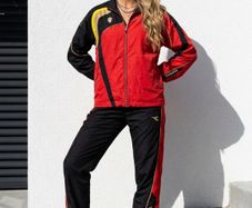 Vintage Diadora Italy Track Jacket Red Black Windbreaker Y2K Size S