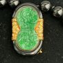14k gold and curved jade with diamond necklace Image 8