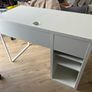 MICKE desk white with high add on unit Image 3