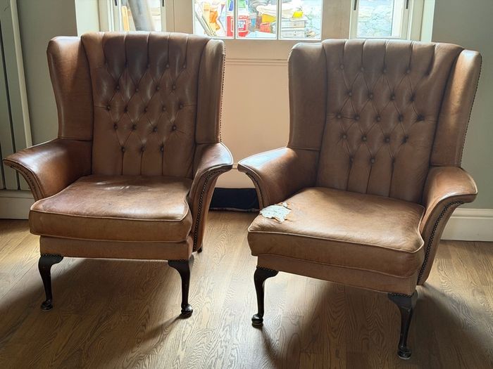 2 Queen Anne Wing Back Chairs