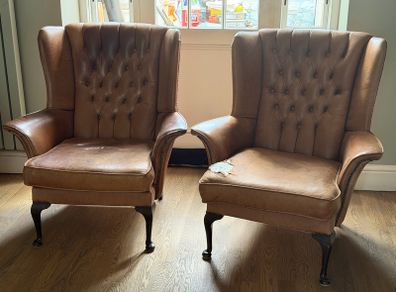 2 Queen Anne Wing Back Chairs