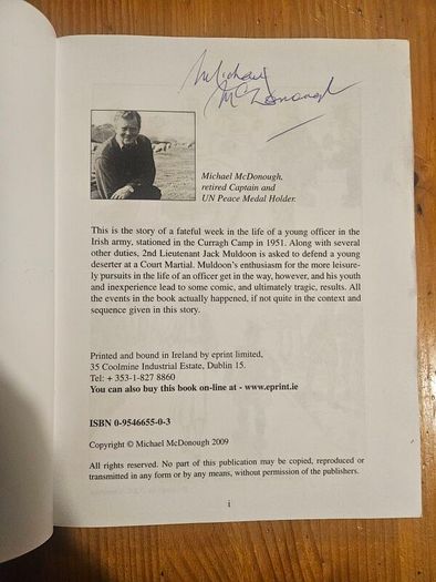 Sheep, Shite And Soldiers.by Michael Mcdonough. Signed First Edition Large Volume Paperback In Good Condition.  See Photos For Same.