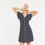Oasis Spot Button Skater Dress S 16 Image 2