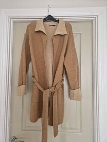 Beige Two Tone Wrap Cardigan