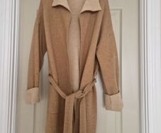 Beige Two Tone Wrap Cardigan