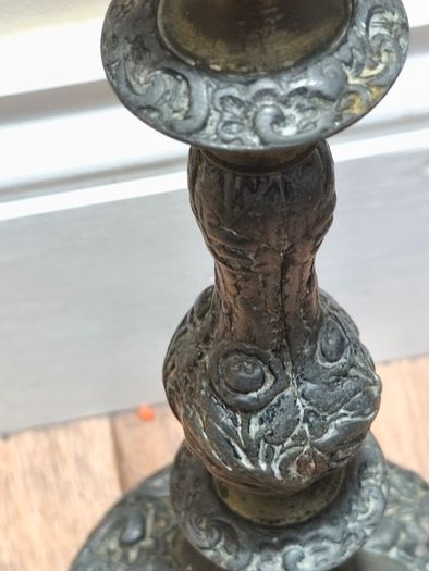 Vintage Candlestick Holder Antique Mantle Metal Candle Holder Tabletop 1kg 30cm