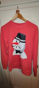 JACK & JONES Red Christmas Snowman Sweatshirt Size: M Chest: 40" BNWT Xmas