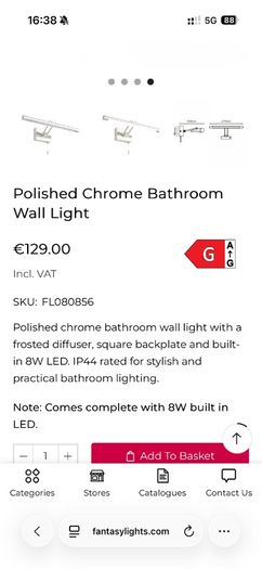 Bathroom wall light