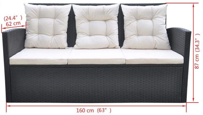 Garden Furniture Set 18 Pieces Poly Rattan Dining furniture Set Garden Furniture Set