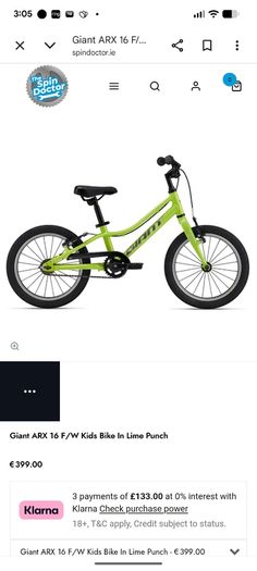 giant arx 16 kids bicycle