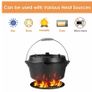 BRAND NEW 24CM 4.8 L Dutch Oven BBQ Oven Pot Cast Iron Cooking Pot Roasting Pan Also For Gas Grill Plus A Lid Lifter Image 5