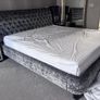Super king-sized bed - grey velvet Image 3