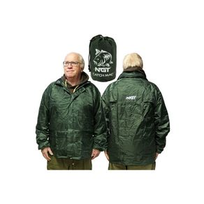 Green Waterproof Jacket with Zip in Hood & Carry Bag - FREE DELIVERY OR PICK UP IN STORE