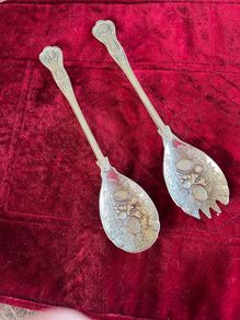 silver plated serving spoons