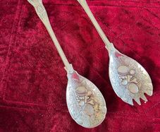 silver plated serving spoons