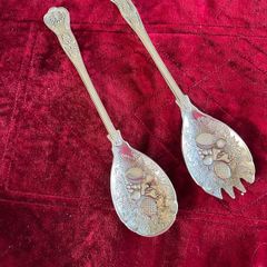 silver plated serving spoons